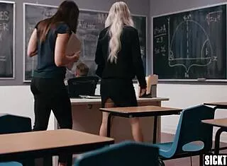 Two big ass teachers get fucked after colleague caught