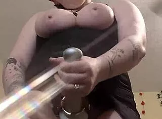 stroking my strap-on and cumming with dirty talk tease 😈