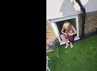 Juliet redhead and sexyspice36 have lesbian masturbation on the roof
