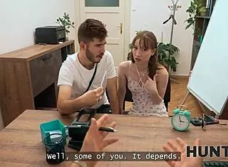 hunt4k striptease and sex to get new job