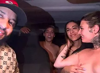 uber driver joins lesbians in hot car action