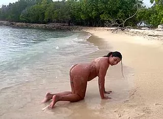 hot sex on a nudist beach with melani latina riding hard