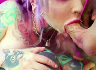 Tattooed goth takes extreme anal with massive gapes