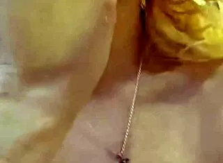 Dirty talking wife squirts three times on video call