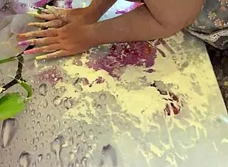 instead of cooking couple had rough fuck and cumcake in kitchen she really eats it