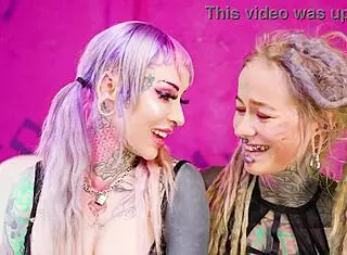 Tattooed goth takes extreme anal with massive gapes