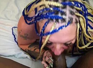 Mature Milf Gives Deepthroat Blowjob To Tied Up Big Black Cock In Leather