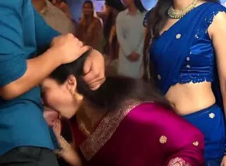 Bride sisters suck big cocks at wedding in group blowjob