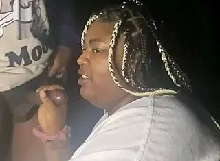 sexy bbw sucks dick and gets fucked in dark forest