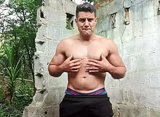 yuri gaucho stroking his huge cock hard