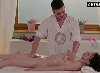 erotic spa massage turns into a wet oiled fuck