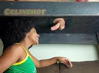 Gloryhole Handjob And Cock Sucking At Milking Desk