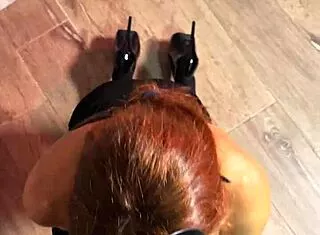 Bitch In Black Pantyhose Came In Mouth