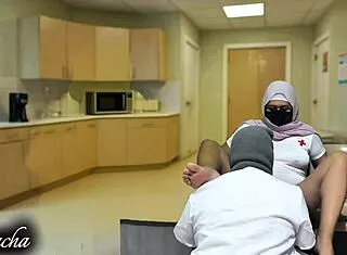 doctor and nurse on break time having a dirty talks and fun