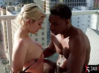 Stunning Babe Skye Blue Enjoys Balcony Sex After Titjob