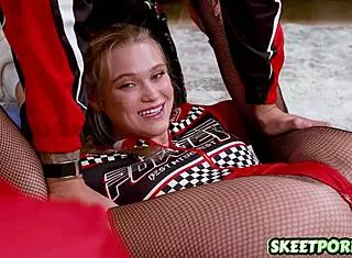 Hot twin stepsisters river lynn and chloe rose ride in audition
