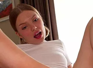 ashby winter gives amazing sloppy blowjob & sensual footjob to sam garro 😏
