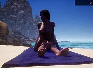Wild life big ass big tit curvy black milf indra fucks big white dick jason on the beach