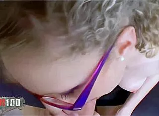 starla candy glasses and cum in hot one on one session