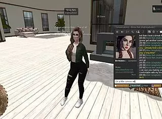 nerd girl walking on second life