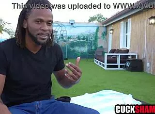 cuckold husband watching wife taking bbc up her asshole