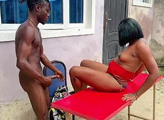 Secondary school head boy and head girl fucking outside hostel during break time