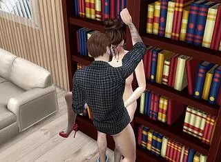 boss takes his new secretary from behind at desk
