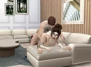 boss takes his new secretary from behind at desk