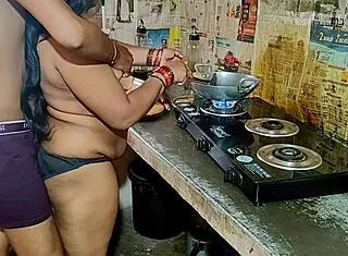 Indian desi sister step brother fuking. He bends her over for quickie