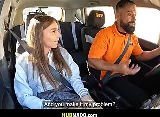 First driving lesson with slutty college girl