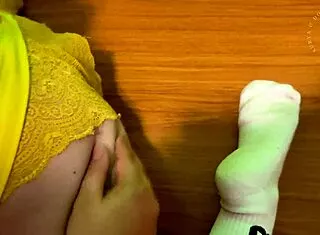 stepdaughter sneaks in for a quickie creampie while wife leaves the room