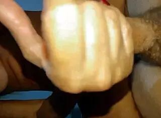 The lover passionately fucks the blonde's hairy ass doggy style in a homemade scene, her natural tits bouncing