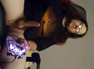 Solo gamer jerks off during intense session part one