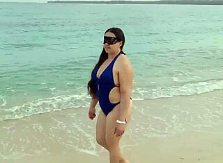 Latina Ehefrau-Schlampe trifft Safado am Strand für rohen ungeschützten Sex mit Creampie