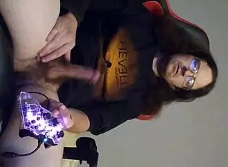 Solo gamer jerks off during intense session part one