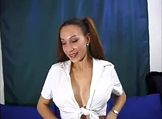 Asian Girl Rides In Uniform With Passion