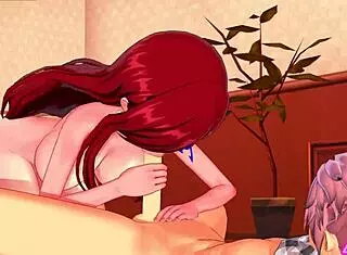 i fucked erza natsu with big cocks blowjob handjob cumshot