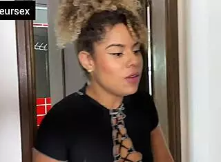 Latina Teen Sneaks Bathroom Fuck with Big Black Cock