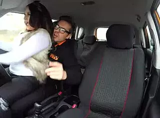 British Blonde Loula Lou Slurps Cumshot While Faking Driving