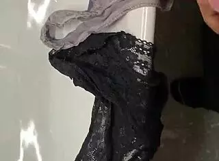 During the panty raid. He unleashed a massive cumshot all over her hot panties.