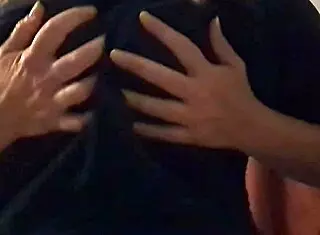 Admiring natural curves and big round shapes in a bra