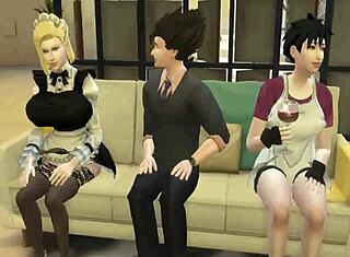 Videlina manželov šéf ju vydiera na análny sex v Dragon Ball porn epizóde 61