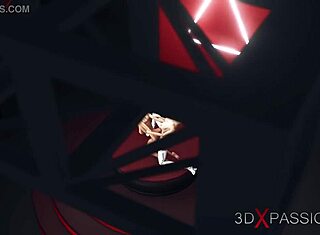 Modelă blondă în extaz de la fută pe podium