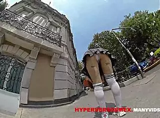 upskirt latina mexicana shows juicy panties