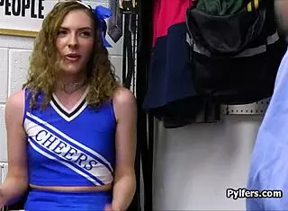 feeling thrilled as the cheerleader sucks dick in the office