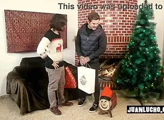 Muscular Bodybuilder Christmas Wank