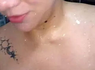 stepsister looks hot in shower, wants blowjob