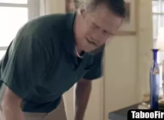 Stepfather pimps out stepdaughter and watches her rough fuck with wicked client!