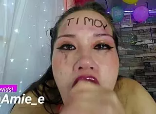 i'm gagging on this huge asian cock while deepthroating and swallowing spit