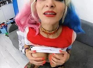 Harley quinn says, 'fuck me with big tits'